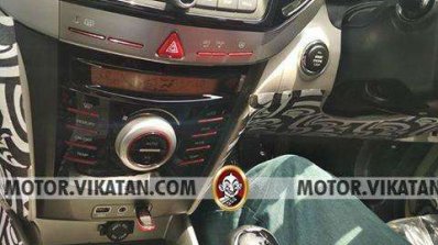 Production Mahindra S201 interior centre console spy shot