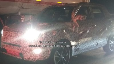 SsangYong Tivoli based Mahindra S201 spy shot front three quarters night