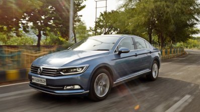 VW Passat review front three quarters action