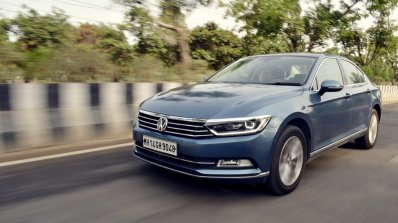 VW Passat review front three quarters motion