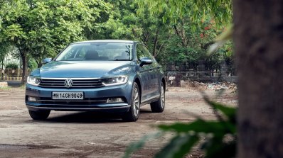 VW Passat review front three quarters view