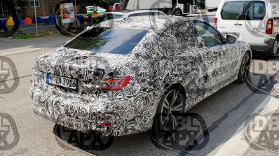 2019 BMW 3 Series rear three quarters spy shot