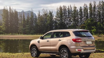 Facelifted Ford Everest (Facelifted Ford Endeavour) rear three quarters