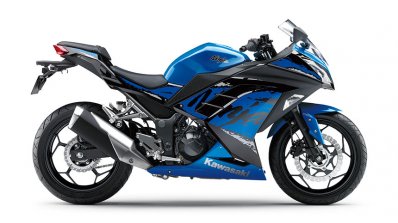 Kawasaki Ninja 300 2018 blue right side profile