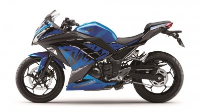 Kawasaki Ninja 300 2018 blue side profile