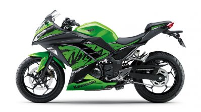Kawasaki Ninja 300 2018 green left side profile