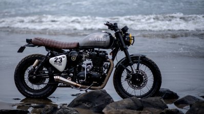 Royal Enfield Classic 500 modified scrambler 'Reckless' by Bulleteer Customs side profile