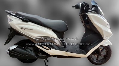 Suzuki Burgman Street spied at showroom right side profile