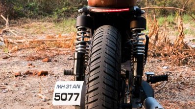 Yamaha RX 135 brat cafe racer with by Hindustan Customs rear profile