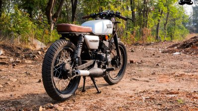 Yamaha RX 135 brat cafe racer with by Hindustan Customs rear quarter