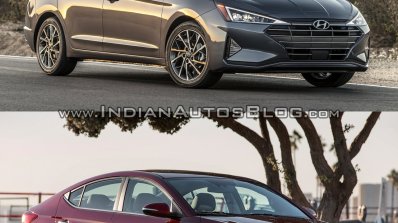 Hyundai Elantra Old vs New Comparison Front Three Quarters image