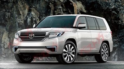 Next-gen Toyota Land Cruiser front three quarters rendering