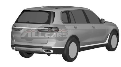 Production BMW X7 rear three quarters patent image