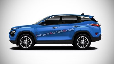 Tata Harrier Blue Rendering