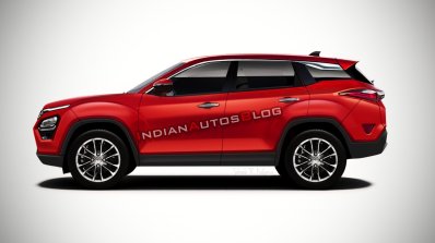 Tata Harrier Red Rendering