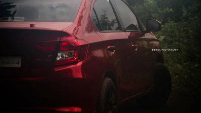 Modified Honda Amaze Red Rear Three Quarters Half