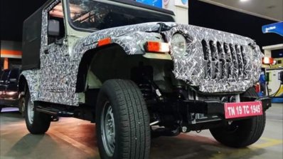 2020 Mahindra Thar Front Three Quarters Spy Shot