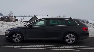 2019 Skoda Superb Estate Facelift Profile Spy Shot