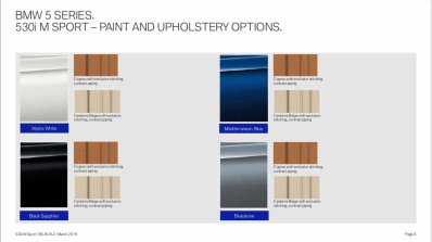 Bmw 530i M Sport Brochure Image Colour Options