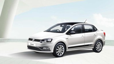Vw Ameo Black White Edition Front Three Quarters