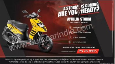 Aprilia Storm India Launch Details Banner