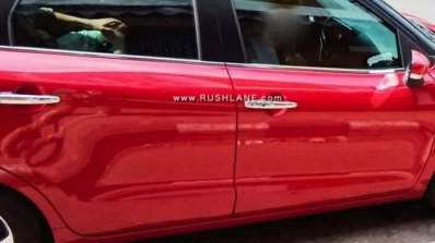 Red Toyota Glanza Right Side Spy Shot