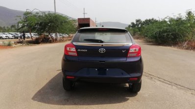 Blue Toyota Glanza Rear Spy Shot