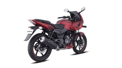 Bajaj Pulsar 220f Volcanic Red Rear Three Quarters