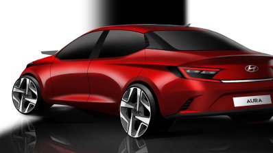 Hyundai Aura Rear Three Quarters Rendering