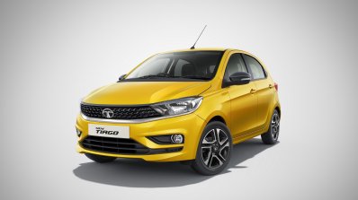 2020 Tata Tiago Facelift Yellow Front Three Quarte