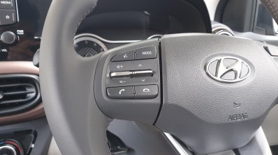 Hyundai Aura Review Images Interior Steering Contr