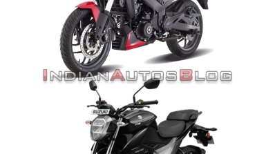 Bajaj Dominar 250 Vs Suzuki Gixxer 250 Front Three