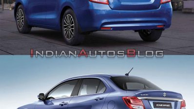 2020 Maruti Dzire Vs 2017 Maruti Dzire Rear Three