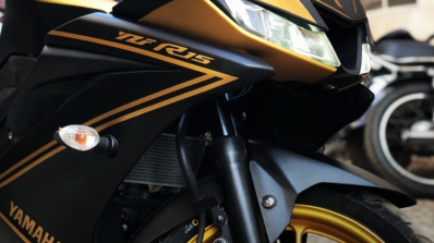 Yamaha R15 V3 0 Gold Front Three Quarter