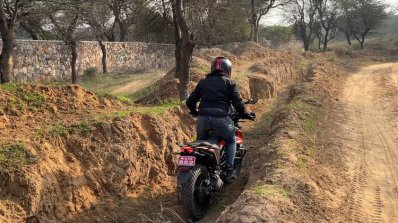 Rear Riding Shot Of Ktm 250 Adventure