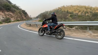 Rear Riding Shot Of Ktm250 Adventure