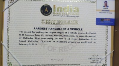 Mahindra Thar Rangoli World Record 1