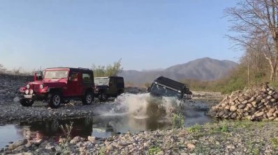 Mahindra Thar Wading Through Puddle