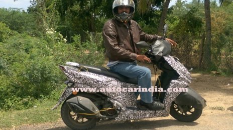 Production TVS Graphite scooter spied again