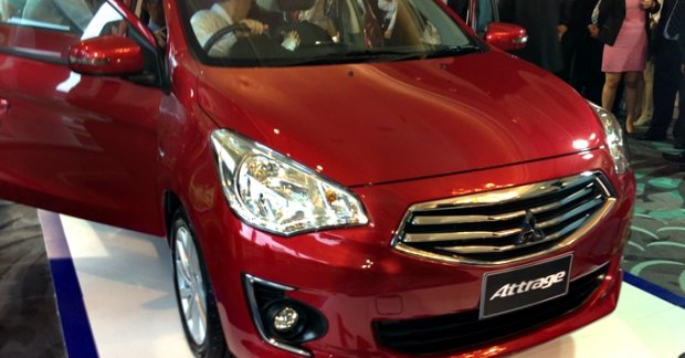 Mitsubishi Attrage previewed at a Thai dealer conference