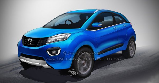 Tata Nexon compact SUV production version rendered