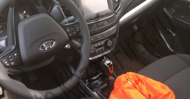 Lada Vesta interior with touchscreen display spotted