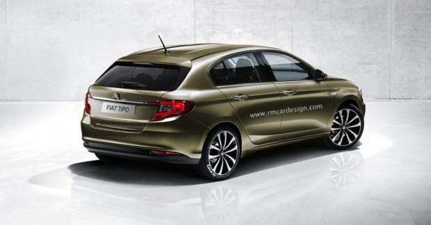 Rear of the Fiat Tipo hatchback coming in 2016 - Rendering