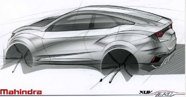 Mahindra XUV Aero coupe-SUV concept design sketch released