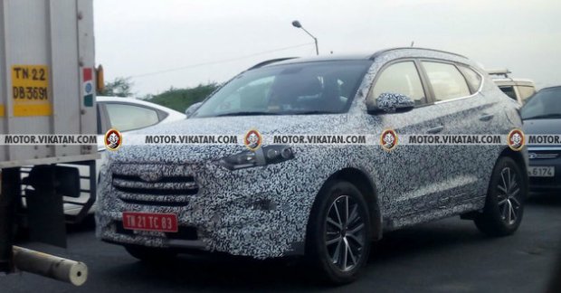 2016 Hyundai Tucson spied testing on Chennai highway