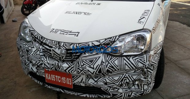 Toyota Etios Facelift With New Grille Spied In India