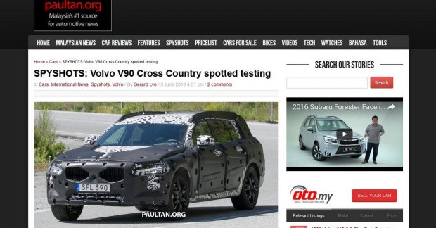 Volvo V90 Cross Country begins testing