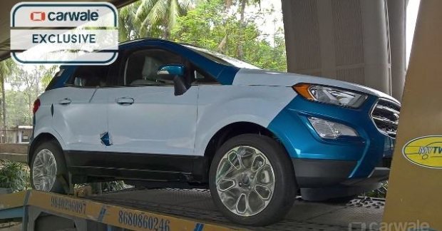 2017 Ford EcoSport Titanium spotted on a transporter in Mumbai