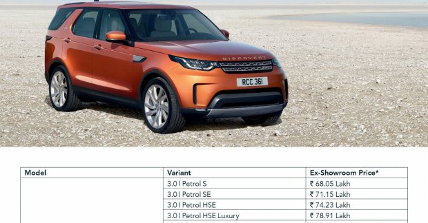 2017 Land Rover Discovery launched at INR 68.05 lakh in India