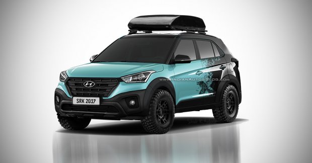 Hyundai Creta X with off-road modifications rendered